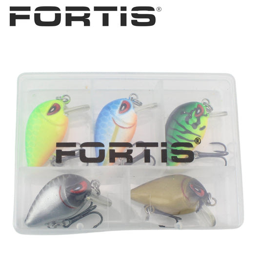5pc Mini Crankbait Assortment, 1.25" Long | Floating | FORTIS - Hazy Fly Fishing