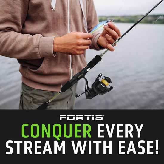 6' Medium Heavy Action Spinning Rod and Reel Package, 1 Piece Fiberglass/Graphite Spinning Rod |4000 Spinning Reel | FORTIS - Hazy Fly Fishing