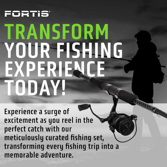 6' Medium Heavy Action Spinning Rod and Reel Package, 1 Piece Fiberglass/Graphite Spinning Rod |4000 Spinning Reel | FORTIS - Hazy Fly Fishing