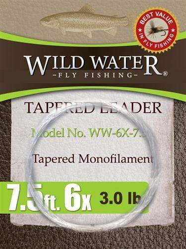 7 1/2' Tapered Nylon Monofilament Leader 6X, 6 Pack | Wild Water Fly Fishing - Hazy Fly Fishing