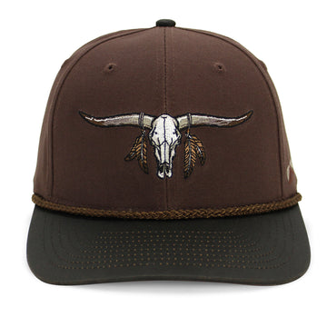 Longhorn 6-Panel Hat with Wax Cloth Visor
