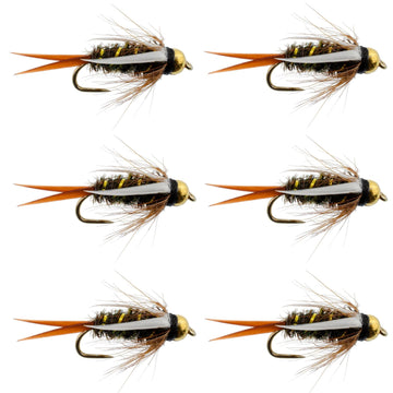 Barbless Bead Head Prince Nymph Fly Fishing Flies - Set of 6 Flies Hook Size 10 - Hazy Fly Fishing
