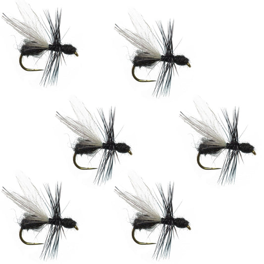 Barbless Black Fur Flying Ant Terrestrial Trout Dry Fly Fishing Flies - 6 Flies Hook Size 14 - Hazy Fly Fishing