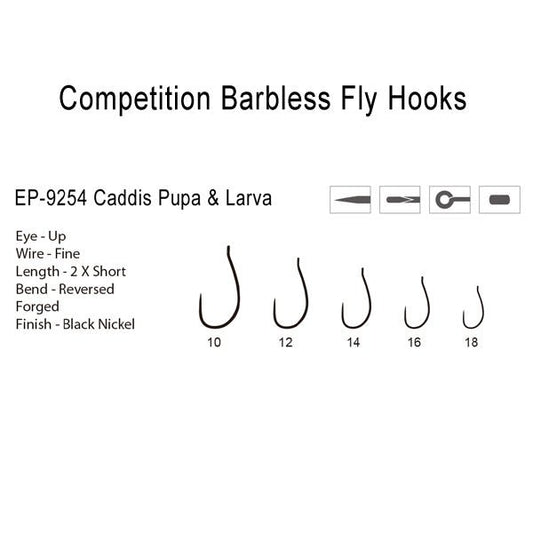 Barbless Caddis Pupa and Larva Hook 9254 - Hazy Fly Fishing