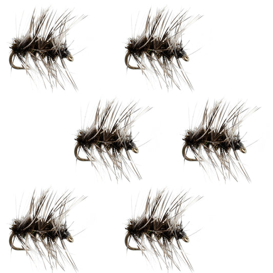 Barbless Griffiths Gnat Midge Trout Dry Fly Fishing Flies - 6 Flies Size 20 - Hazy Fly Fishing