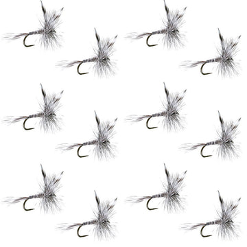Barbless Mosquito Classic Trout Dry Fly Fishing 1 Dozen Flies - Hook Size 18 - Hazy Fly Fishing