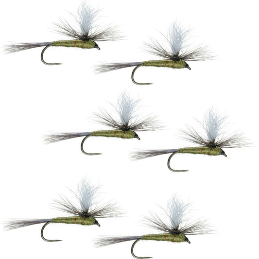 Barbless Parachute Blue Winged Olive BWO Classic Trout Dry Fly Fishing Flies - Set of 6 Flies Size 18 - Hazy Fly Fishing
