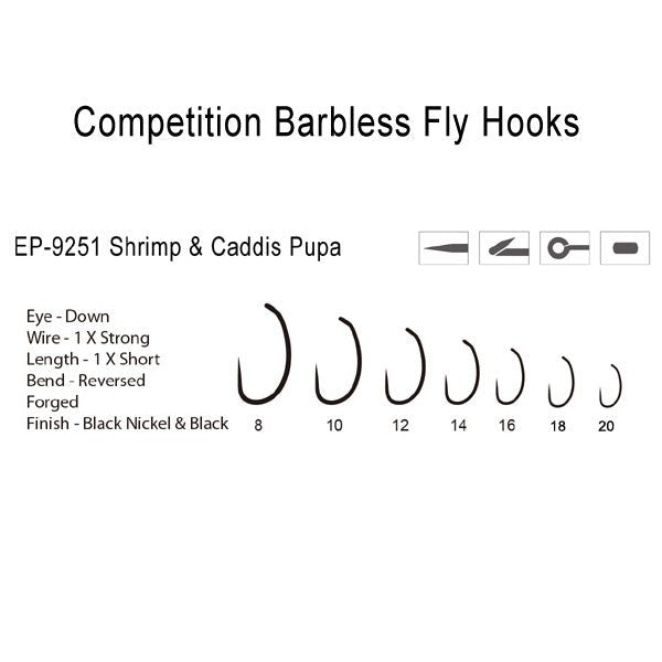 Barbless Shrimp and Caddis Hook 9251 - Hazy Fly Fishing