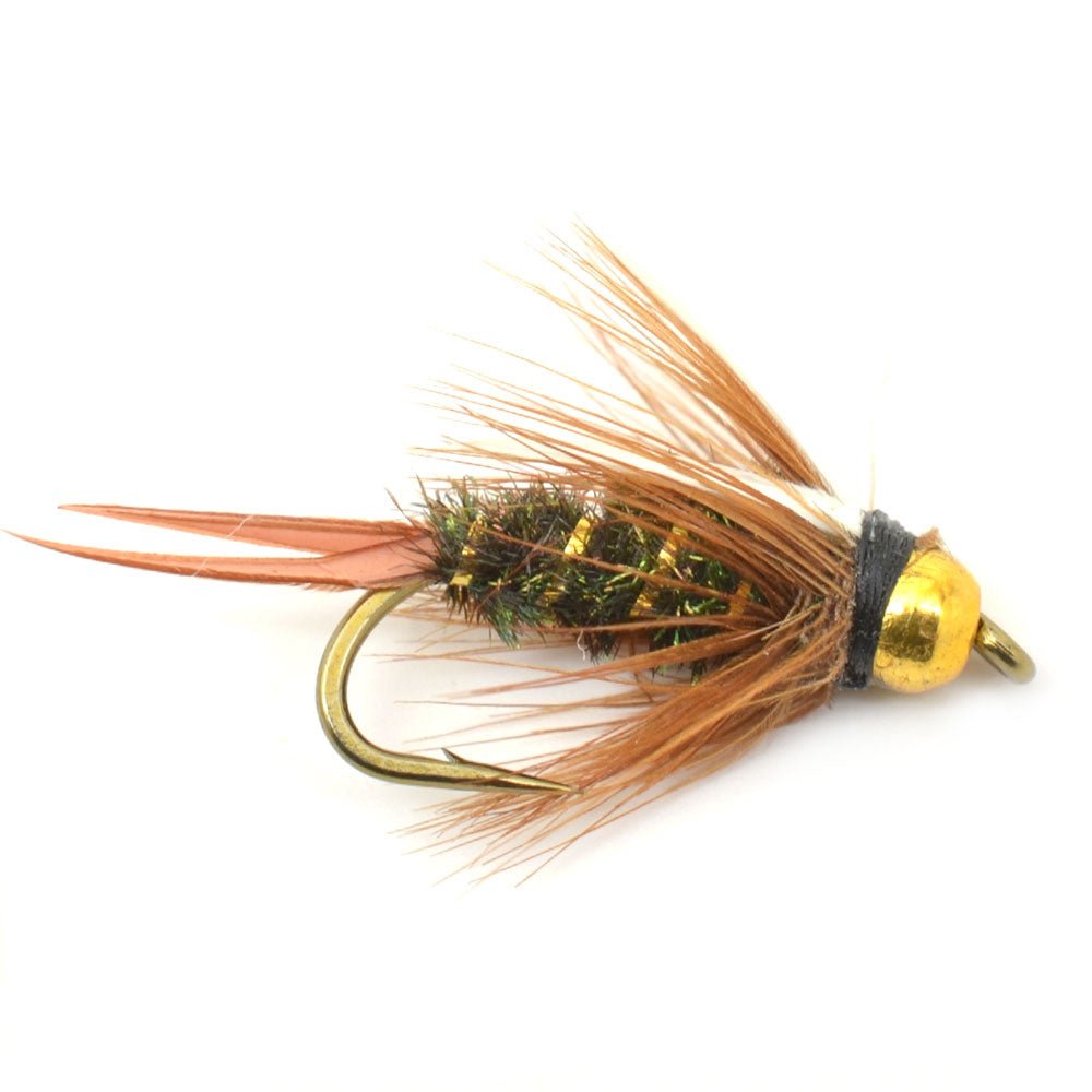 Basics Collection - Bead Head Nymph Assortment - 10 Wet Flies - 5 Patterns - Hook Sizes 12, 14, 16 - Hazy Fly Fishing