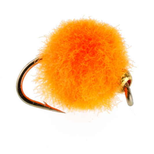 Bead Head Hot Orange Egg Fly Fishing Flies - 6 Flies Hook Size 16 - Hazy Fly Fishing