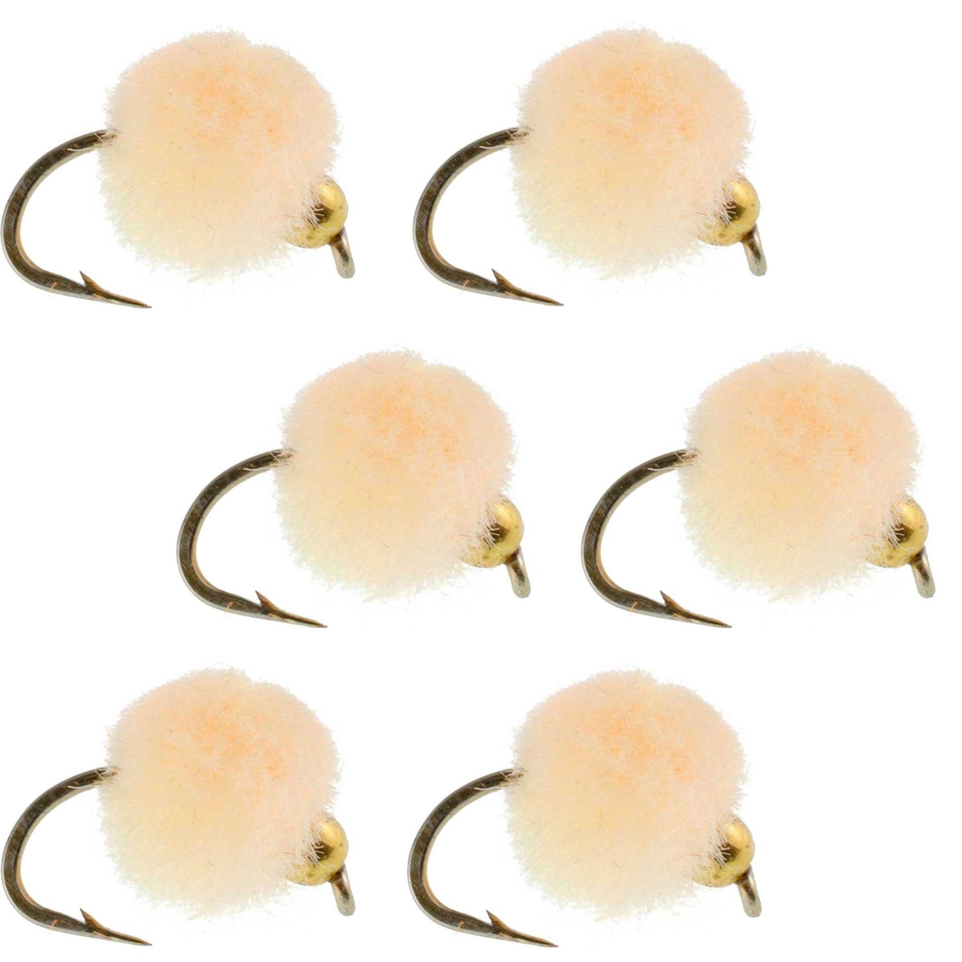 Bead Head Oregon Cheese Egg Fly Fishing Flies - 6 Flies Hook Size 16 - Hazy Fly Fishing