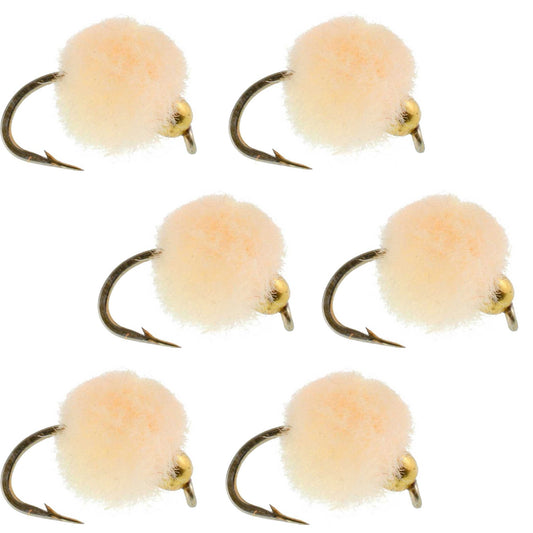 Bead Head Oregon Cheese Egg Fly Fishing Flies - 6 Flies Hook Size 16 - Hazy Fly Fishing