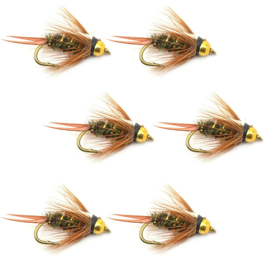 Bead Head Prince Nymph Fly Fishing Flies - Set of 6 Flies Hook Size 16 - Hazy Fly Fishing