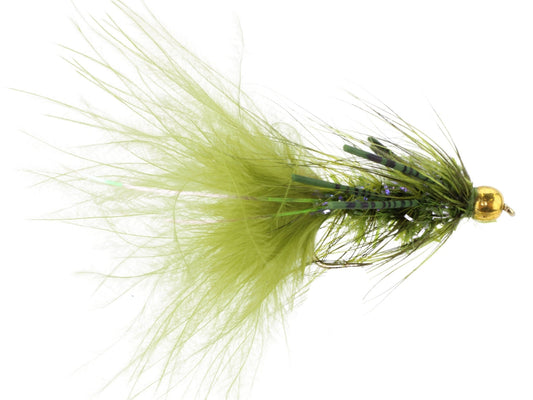 Bead Head Rubber Leg Wooly Bugger, Size 10 | Olive | Qty. 6 | Wild Water Fly Fishing - Hazy Fly Fishing