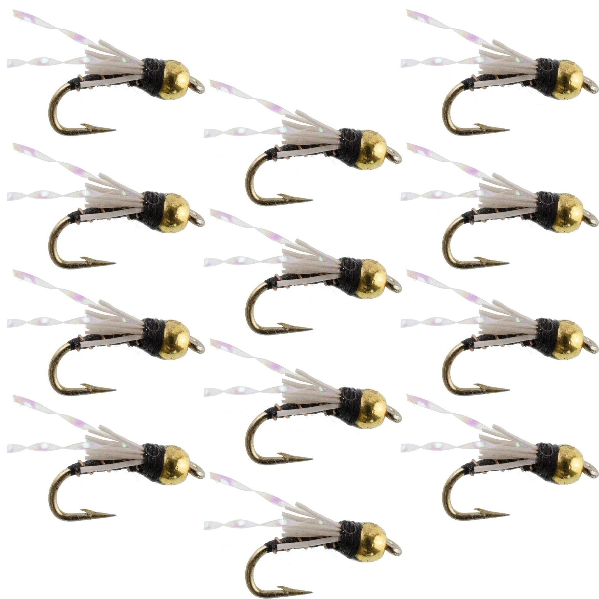 Beadhead Black 3 Dollar Dip Serendipity Wet Fly Fishing Flies - 1 Dozen Flies Hook Size 16 - Hazy Fly Fishing