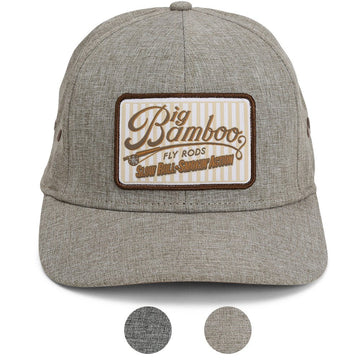 Big Bamboo Fly Rod Heathered 6 - Panel Fly Fishing Patch Cap - Hazy Fly Fishing