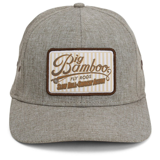 Big Bamboo Fly Rod Heathered 6 - Panel Fly Fishing Patch Cap - Hazy Fly Fishing
