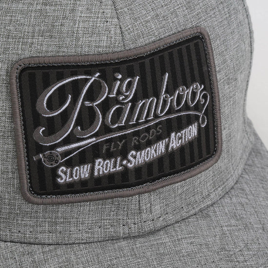 Big Bamboo Fly Rod Heathered 6 - Panel Fly Fishing Patch Cap - Hazy Fly Fishing