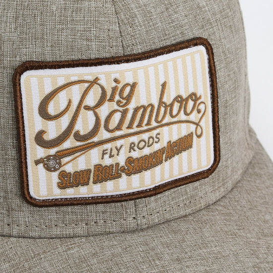 Big Bamboo Fly Rod Heathered 6 - Panel Fly Fishing Patch Cap - Hazy Fly Fishing
