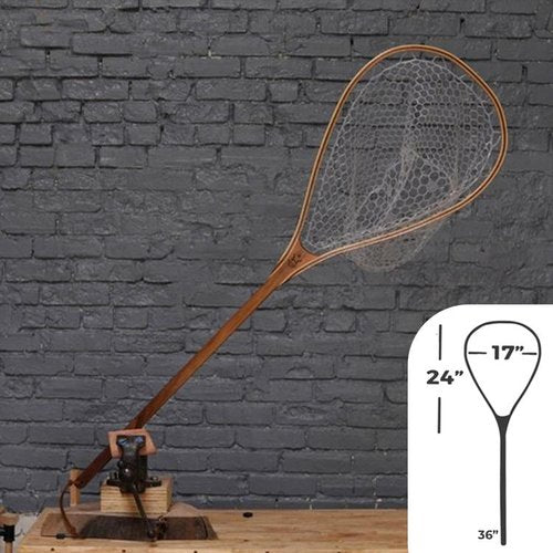 Big Dipper 24"x17" - Brook Trout Engraved - Natural Fly Fishing Traditional Landing Net - Handcrafted & Made in USA - Hazy Fly Fishing