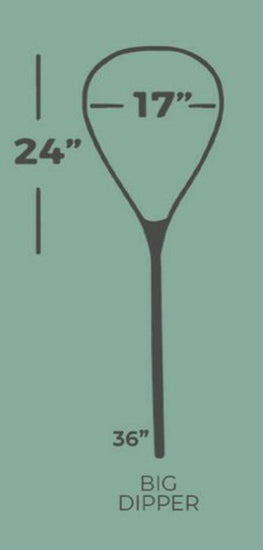 Big Dipper 24"x17" - Natural Fly Fishing Traditional Landing Net - Handcrafted & Made in USA - Hazy Fly Fishing