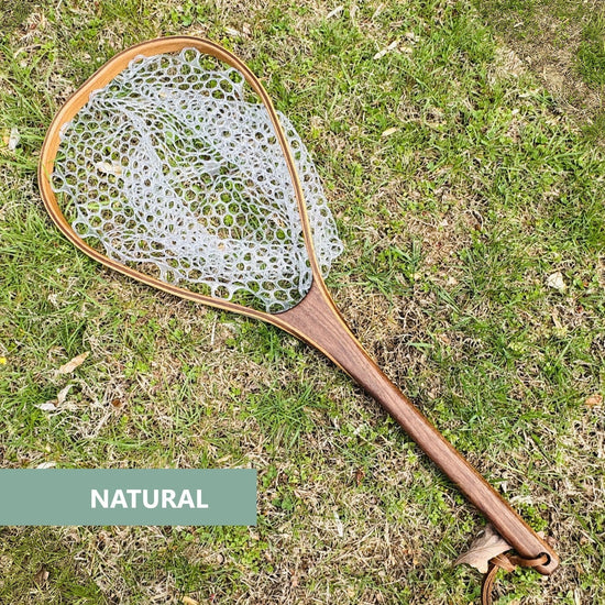 Big Dipper 24"x17" - Stonefly Engraved - Natural Fly Fishing Traditional Landing Net - Handcrafted & Made in USA - Hazy Fly Fishing