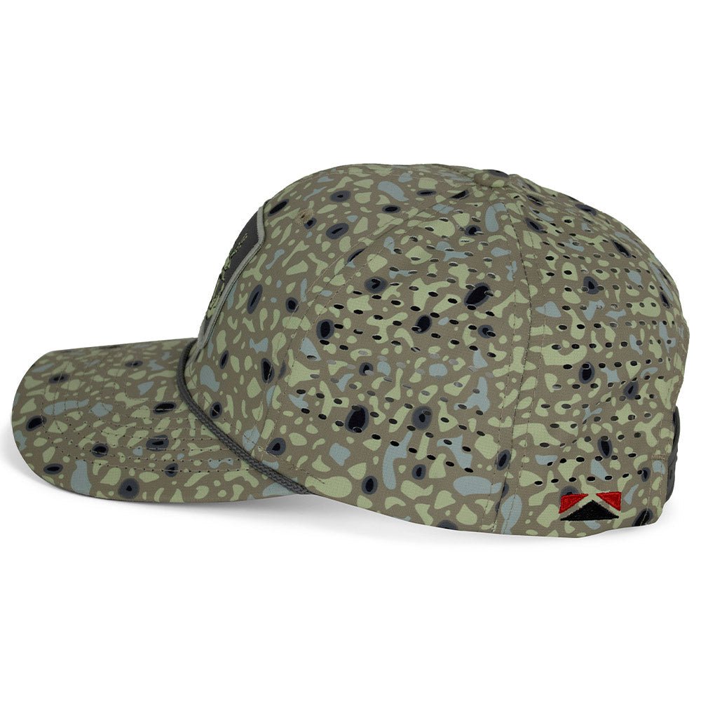 Big Foot Squatch Perforated Fishing 6 - Panel Rope Cap Tan - Hazy Fly Fishing