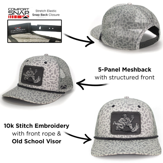 Bigfoot Bass Squatch Fishing 6-Panel Rope Cap - Hazy Fly Fishing