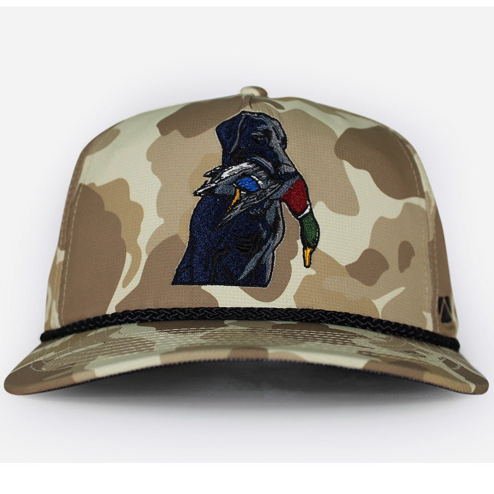 Black Lab Duck Dog 5-Panel Old School Camo - Hazy Fly Fishing