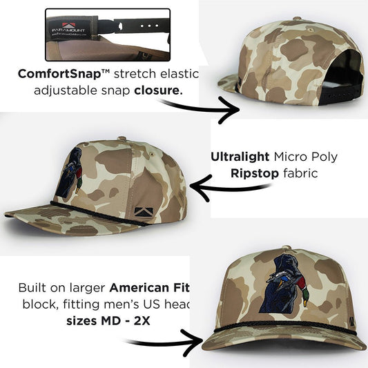 Black Lab Duck Dog 5-Panel Old School Camo - Hazy Fly Fishing