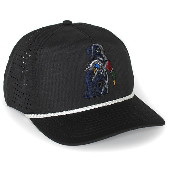 Black Lab Duck Dog 5-Panel Trucker Black - Hazy Fly Fishing