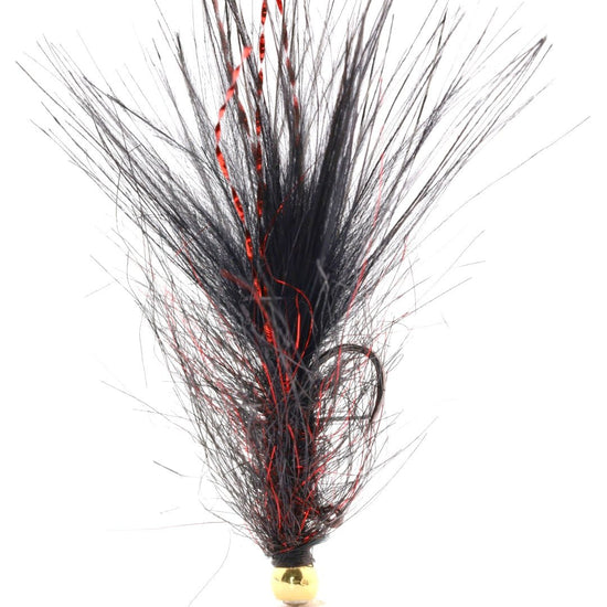 Black/Red Balanced Leech - Hazy Fly Fishing