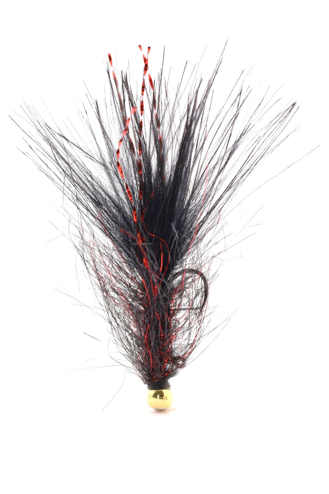 Black/Red Balanced Leech - Hazy Fly Fishing