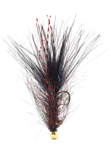 Black/Red Balanced Leech - Hazy Fly Fishing