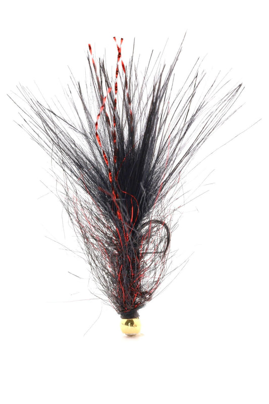 Black/Red Balanced Leech - Hazy Fly Fishing