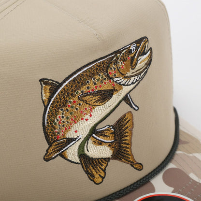 Brown Trout Rope Cap Fly Fishing 5 - Panel - Hazy Fly Fishing