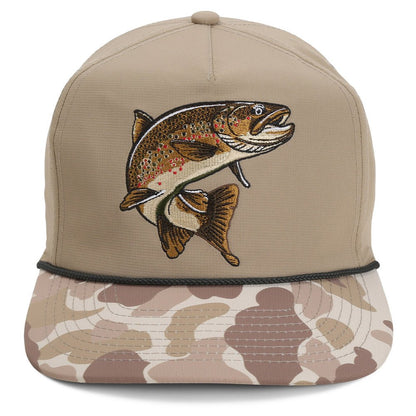 Brown Trout Rope Cap Fly Fishing 5 - Panel - Hazy Fly Fishing