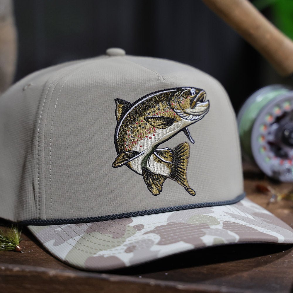 Brown Trout Rope Cap Fly Fishing 5 - Panel - Hazy Fly Fishing