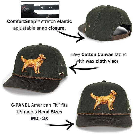 Canvas Golden Retriever Hat with Wax Cloth Visor - Hazy Fly Fishing