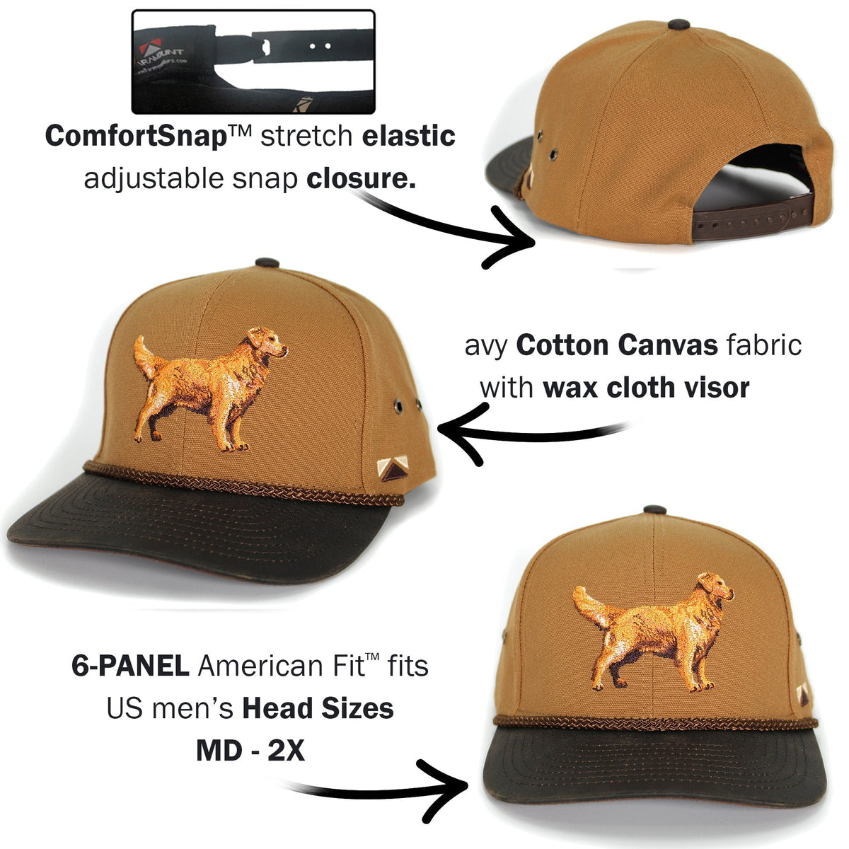 Canvas Golden Retriever Hat with Wax Cloth Visor - Hazy Fly Fishing