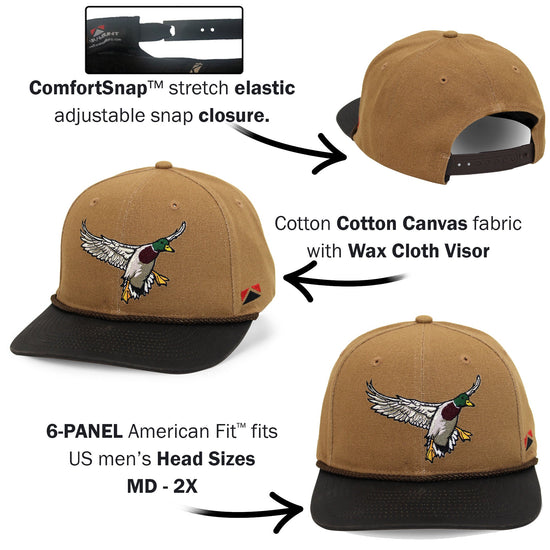 Canvas Mallard Drake Duck Hat with Wax Cloth Visor - Hazy Fly Fishing