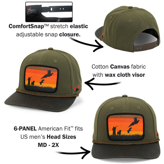 Canvas Upland Flush Patch Hat with Wax Cloth Visor - Hazy Fly Fishing