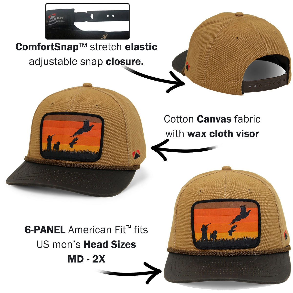 Canvas Upland Flush Patch Hat with Wax Cloth Visor - Hazy Fly Fishing