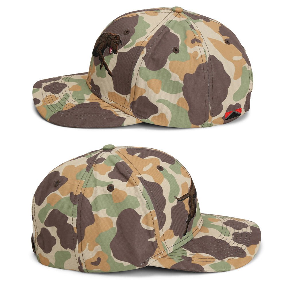 Chocolate Lab 6-Panel Riverside Vintage Camo Cap - Hazy Fly Fishing