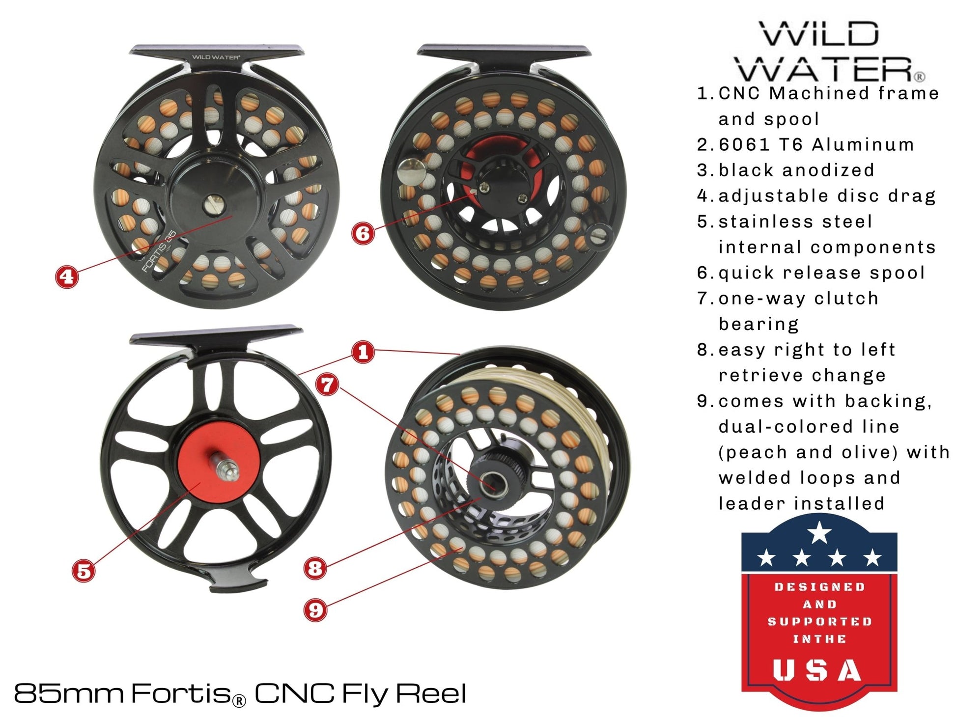 CNC Fly Reel Fly Fishing Combo, 9 ft 5/6 wt | Wild Water Fly Fishing - Hazy Fly Fishing