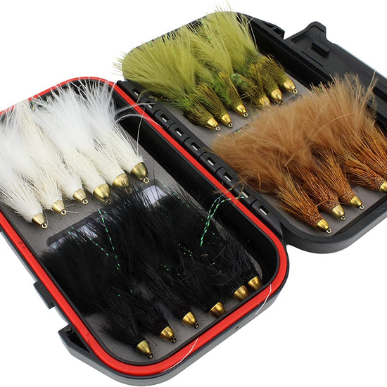 Cone Head Wooly Bugger Fly Assortment, 24 Flies | Fly Box | Wild Water Fly Fishing - Hazy Fly Fishing
