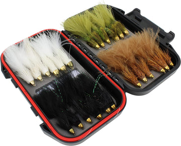 Cone Head Wooly Bugger Fly Assortment, 24 Flies | Fly Box | Wild Water Fly Fishing - Hazy Fly Fishing