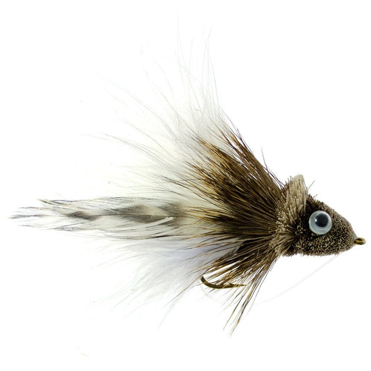 Deer Hair Dahlberg Diver 6 Flies Hook Size 4 - White Marabou Bass Fly Fishing Bug Wide Gape Bass Hooks With Weed Guard - Hazy Fly Fishing