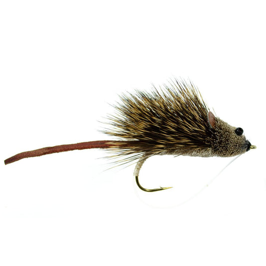 Deer Hair Scruffy Rat 6 Flies Hook Size 2 - Bass Fly Fishing Bug Wide Gape Bass Hooks With Weed Guard - Hazy Fly Fishing