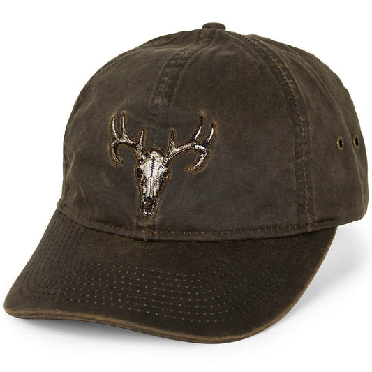 Deer Skull Hunting Hat Wax Cloth Dad Cap - Hazy Fly Fishing